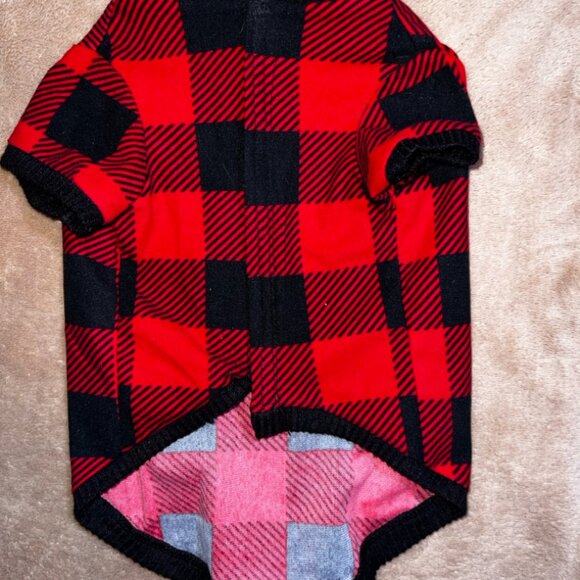 PAJAMARAMA Small Red Buffalo Checker One Piece Dog Christmas‎ Holiday PJ (O) - Picture 2 of 6